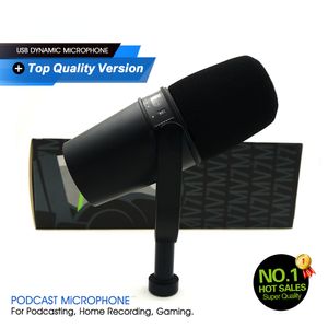 Microphone dynamique de Podcast de Microphone de diffusion MV7 professionnel pour l'enregistrement de Studio à domicile jeu tout casque intégré USB/XLR en métal