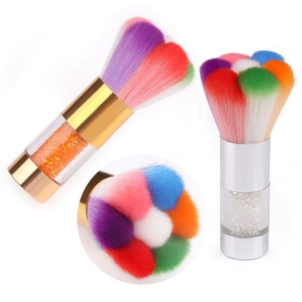 Brosses professionnelles anti-poussière pour Nail Art, dissolvant de poudre de Gel UV acrylique, brosse de nettoyage des ongles, nettoyeur de poignée en strass, outils de maquillage