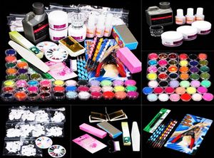 Professionele Nail Art Kit Sets Manicureset Nagelverzorgingssysteem Acrylpoeder Vloeistof Glitterlijm Tenenafscheiders Borstel Pincet Prim1655882