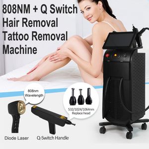 Machine laser professionnelle ND YAG Retirez l'élimination du tatouage des pigments 808 Épilation des cheveux au laser 532NM 1024NM 1064NM ÉQUIPEMENT DE SOINS DE SIGNE