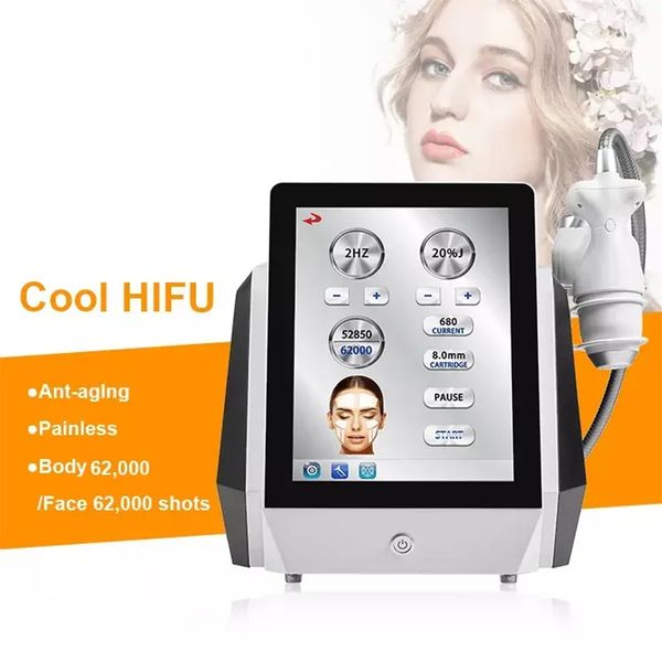 Professionnel nouveau Hifu glace congelée HIFU indolore système de beauté fraîche corps minceur glace du visage Mini cartouche dispositif Hifu resserrement du vagin Machine d'élimination des rides