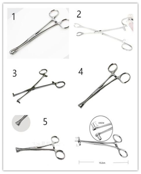 Profesional nuevo Piercing Forcep 316l acero Tragus oreja Piercing fórceps cuerpo Piercing joyería cubo abrazaderas herramienta XB15085120