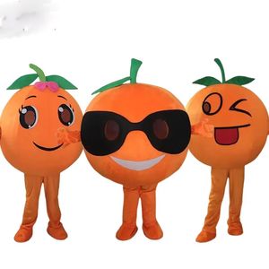 Costume professionnel de mascotte de dessin animé de fruits Orange, déguisement d'halloween, ensemble de spectacle de personnages de fruits mignons