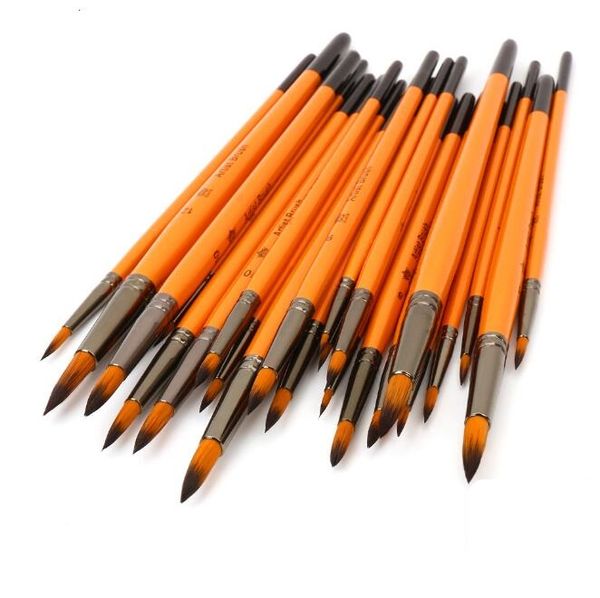 Peinture professionnelle Nylon Brush Art Pen 12 Piece / Set Brush Tip Watercolor stylo à huile de peinture Style pour enfants Adultes