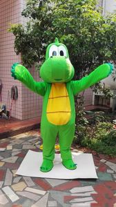 Défilé professionnel dragon vert dinosaure mascotte Costume dessin animé adulte Festival tenue robe Fursuit Hallowen fête