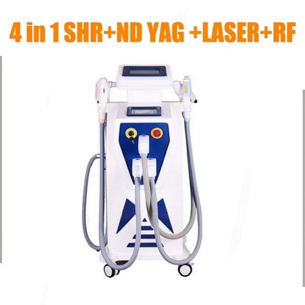 Depilación permanente profesional 4 en 1 E-light IPL RF ND Yag Laser Máquina de belleza multifunción a la venta