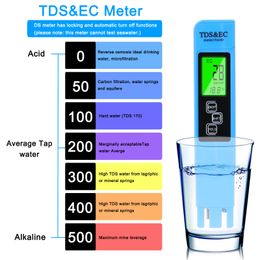 Professionele pH -tester TDS/EC -testpen Multifunctionele water -pH -testgereedschap Set Handheld Water Detect Device Kit Soil Tester