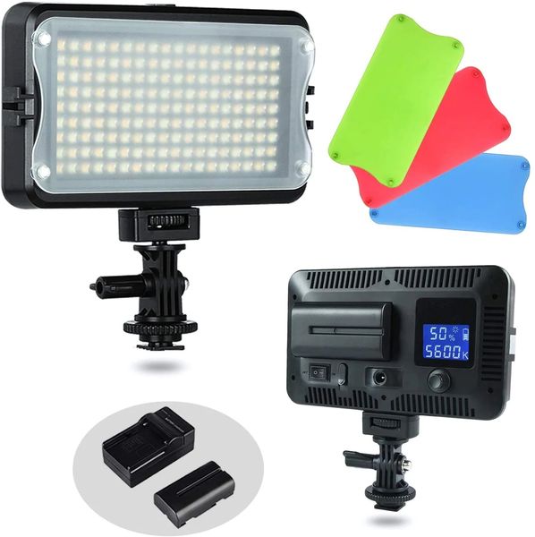 Luz LED para fotografía profesional Brillo variable y temperatura de color Potencia 12W con pantalla LCD Luz LED para video de belleza Alto brillo