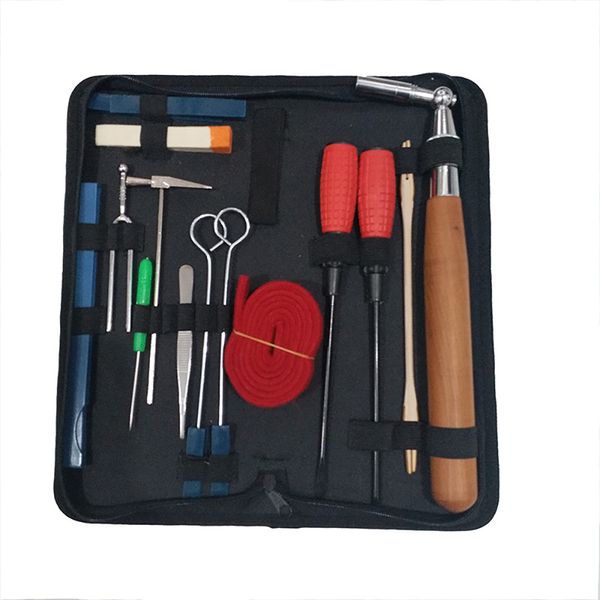 Kit de sintonización de piano profesional 16 PCS Mantenimiento Tuner Llave Herramienta de ajuste de martillo con horquillas