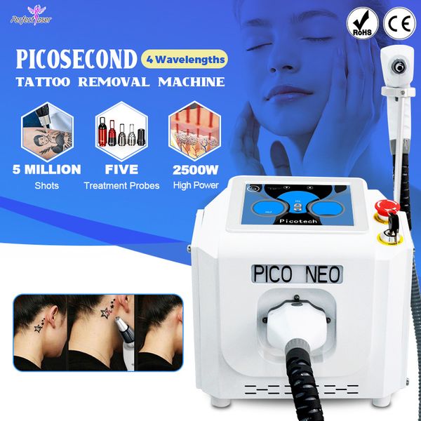 Equipo de eliminación de pecas, láser de picosegundo profesional para eliminación de pigmentos de tatuajes con láser Pico, aprobado por Ce