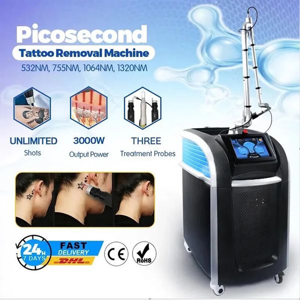 Máquina profesional de eliminación de tatuajes con láser Pico, láser picosegundo nd yag, máquina de eliminación de lunares en la piel, 1 año de garantía, personalización del logotipo