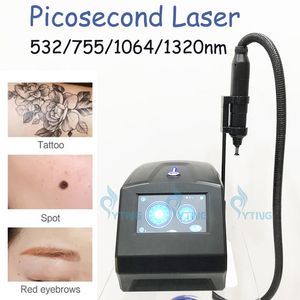 Machine laser picoseconde professionnelle 4 longueurs d'onde Nd Yag Laser Tattoo Removal Pigment Remove Skin Care Equipment 532nm 1064nm 1320nm 755nm