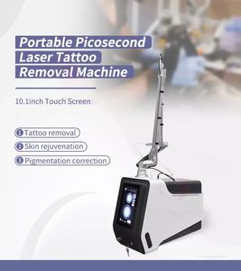 Professionele Picosecond laser Q Switched Nd: Yag 1064nm Portable Laser machine tattoo verwijdering Pigment Ooglijn Vlekken verwijder apparaat Nd-Yag Pico Lazer schoonheid apparatuur
