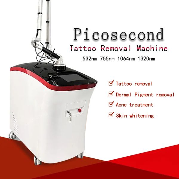 machine professionnelle de détatouage au laser picoseconde 532nm 755nm 1064nm 1320nm Traitement de la pigmentation au laser ND yag Q-Switched Taille de point réglable CE approuvé