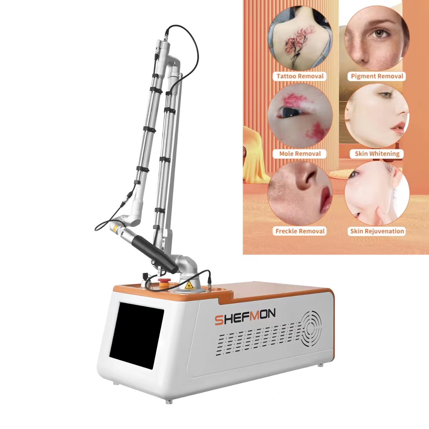 Professionell bärbar CO2 Laser Pico Second Laser Pico Laser Machine Tattoo Removal Beauty Clinic