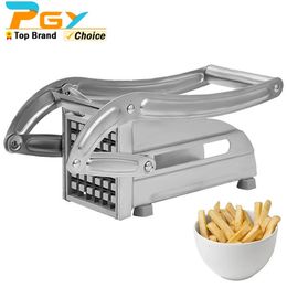 Máquina profesional para cortar patatas fritas con 2 cuchillas, cortador Manual de patatas y verduras de acero inoxidable, utensilios de cocina 240105