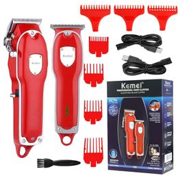 Professionele krachtige elektrische haar Clipper Barber Trimmer voor mannen verstelbare oplaadbare baardgesneden machine combo kits 220623