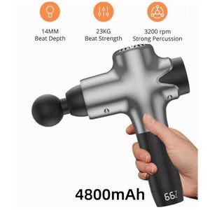 Massage professionnel r haute puissance 4800mAh 16.8V Fitness Muscle Relax Electric Fascia Gun LCD Display 7 Gears 0209