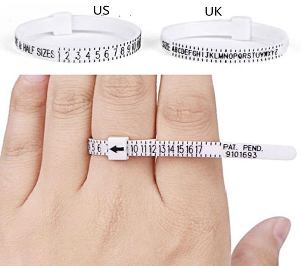 Sizer de bague professionnel UKUS, jauge de mesure de doigt officielle britannique américaine, tailles pour hommes et femmes, accessoire de bijoux AZ 7696430