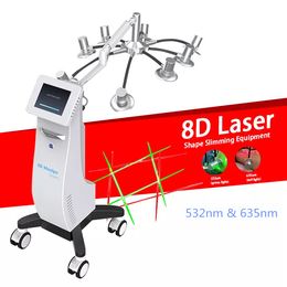 Salon Equipment Lipolaser Slimming Machine 2 In 1 Red Green Dual Wavelengte 635 NM 532NM 8D Lipo Laser Maxlipo Slanke Cellulitis Massager Body Contouring System