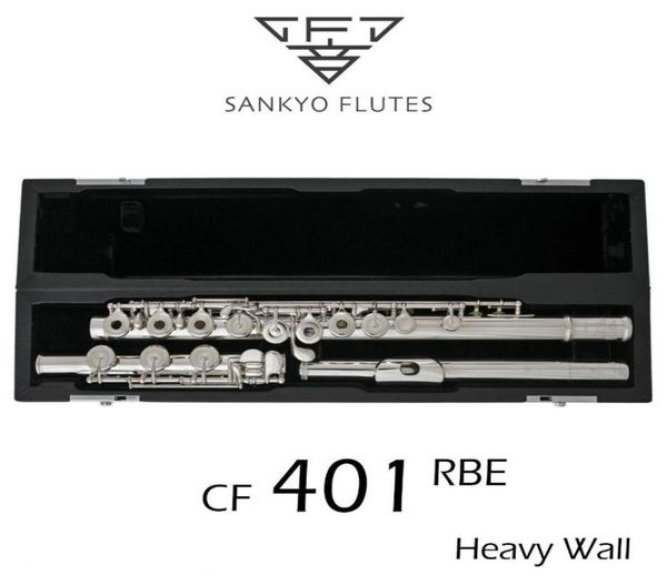 Professionnel Sankyo CF401 flûte ETUDE E clé fendue argent plaqué flûte C ton 17 trous ouvert Offset G Copy5562421