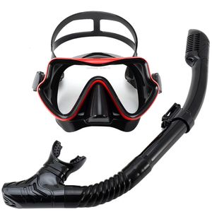 Masque de plongée de plongée professionnelle Masque gonflable Ensemble de ski de silicone adulte Slicon Goggles anti-brouillard Équipement de piscine 240430