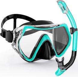 Masque de plongée sous-marine professionnel, combinaison de plongée en apnée, jupe en silicone pour adulte, lunettes antibuée, équipement de natation 240321