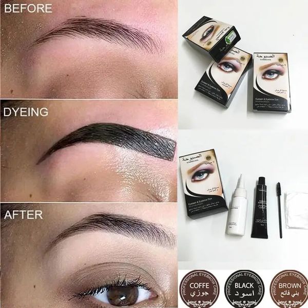 Série professionnelle Henné Cils Sourcils Teinture Gel Cils Brun Noir Couleur Teinte Crème Kit 15 minutes Teinte Rapide Teinture Facile 240124