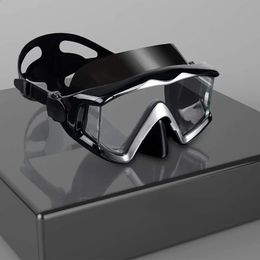 Professionele siliconenuitrusting SCUBA DIVA MASK -apparatuur opblaasbare volwassen UV waterdichte zwembril voor mannen 240429
