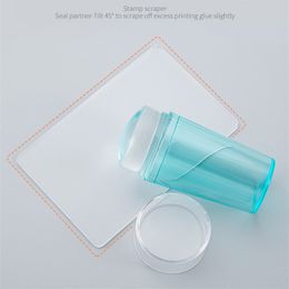 Kit de estampador de uñas de silicona profesional, placa para manicura, estampado, plantilla de esmalte, sello con raspador Nap010
