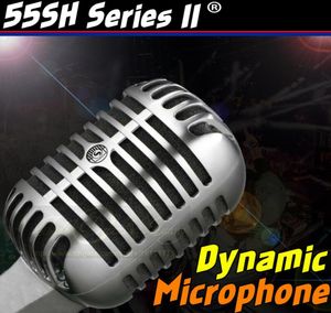 Professionele zilveren 55SH-serie II retro klassieke dynamische vintage bedrade microfoon oude stijl zangmicrofoon voor KTV Karaoke Studio Recor2138345