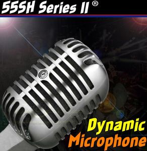 Professional Silver 55SH Series II Retro Classic Dynamic Vintage Wired Microphone Old Style Vocal Mic voor KTV Karaoke Studio Recor5083840