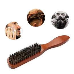 Professionele zachte zwijnen borstelige baardborstel Borstel Hairdresser Shaving Brush Comb Men Moustache Kam Kit met cadeaubas Haar kam set2.Houten baardkamkit