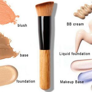 Pinceaux de maquillage professionnels Soft Fiber Angled Flat Top Foundation Powder Brush Cosmetic Tool