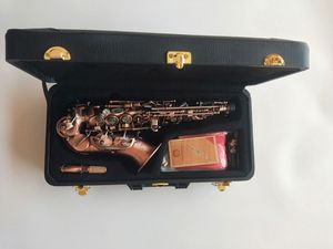 Soprano profesional que toca saxofón para niños curvado cobre antiguo S-992 saxofón si bemol instrumentos musicales envío gratis