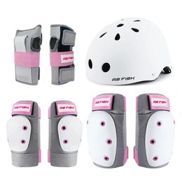 Patinaje deportivo profesional Gear protector Gear Kneaw Support Guard Guard Helmet Conjunto de skateboard Protector para niños Adulto 231227