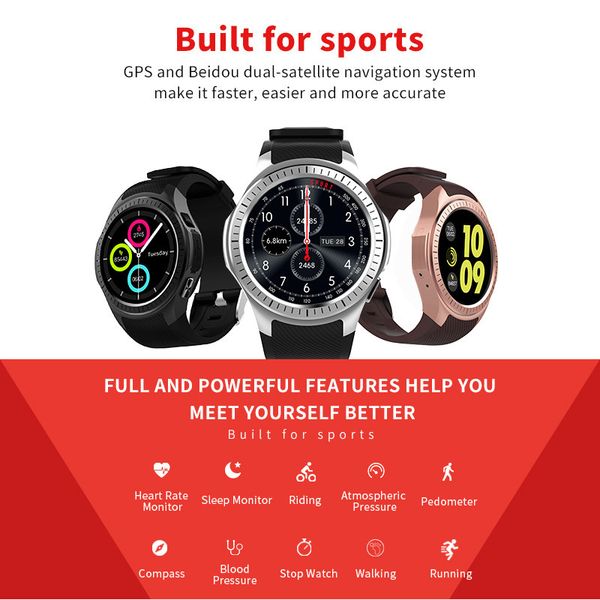 Montre intelligente de sport professionnel 2G LTE BT 4.0 WIFI montre-bracelet intelligente pression Boold MTK2503 dispositif portable Bracelet intelligent pour Android iPhone