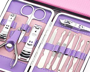 Ensemble d'outils d'art nail inoxydable professionnel 12pcSset Set manucure complète Pedicure Nail Clippers Scissors To couing Kit5085916