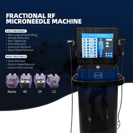 Microneedle RF professionnel pour raffermir la peau, lifting du visage, traitement de l'acné, dissipation des rides, élimination des vaisseaux, équipement de beauté avec 4 aiguilles