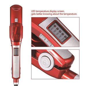 Plancha de pelo de hierro plano de vapor profesional, placa de titanio de cerámica rápida, Control de temperatura, uso húmedo y seco