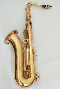 Saxofón profesional súper hecho Tenor Bb latón dorado saxofón Tenor instrumento musical con estuche