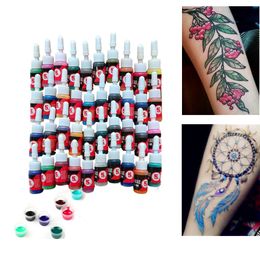 Encres de tatouage professionnelles, 5ml, 40 couleurs, ensemble d'encres noires, pigments de couleur pour tatouage, fournitures de maquillage Permanent
