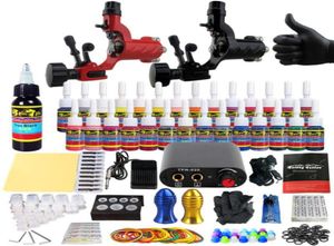 Professionele tattoo -kits 54 inkten Zet complete 2 roterende machines Guns Lining and Shading Power Supply Tattooes Needles93039983713478