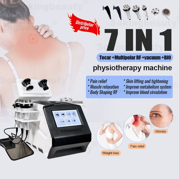 Récupération de la douleur Indiba 448khz Tecarterapia Corps de chauffage profond Minceur Vide Multipolaire RF Diathermie Smart Tecar Machine pour les blessures sportives Relaxation musculaire