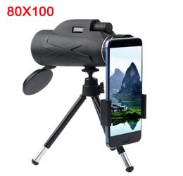 Professionele telescoop 80x100 HD Night Vision Monocular Zoom Optische Spyglass Monocle voor Sniper Hunting Rifle Spotting Scope 20115570698