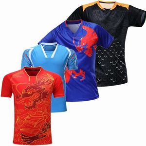 Chemises de tennis professionnelles hommes/femmes chemise de badminton tennis de table dragon chinois t-shirts maillots sport chemises de course 240306