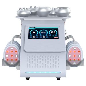 Adelgazamiento ultrasónico profesional 80K Cavitación Estiramiento facial Quemar grasa Vacío RF Máquina de masaje adelgazante 6 en 1 EMS Pads 80K Máquina de cavitación