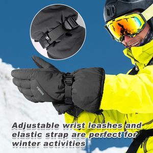 Professionele winter Warm Ski Gloves Thermal Mitts Fietsjacht Snowboard Skiing Road Bike Fleece Waterdichte Snow Glove Men