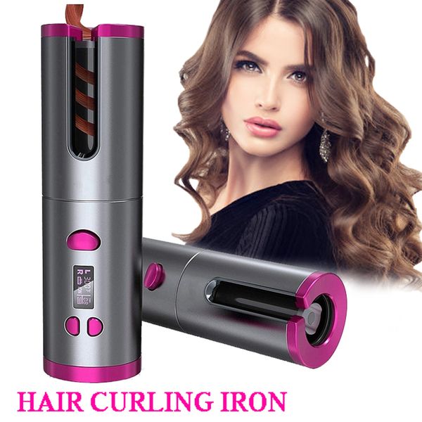 rizadores de pelo inalámbricos profesionales styler herramientas waver curling Iron Machine rizos automáticos EE. UU. Reino Unido AU versión de la UE secador inalámbrico alisador