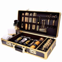 Boîte à outils de barbier professionnel Coiffeur portable Voyage Boîtier en métal Sal Clipper Tondeuse Organisateur de stockage Maquillage Valise 85l9 #